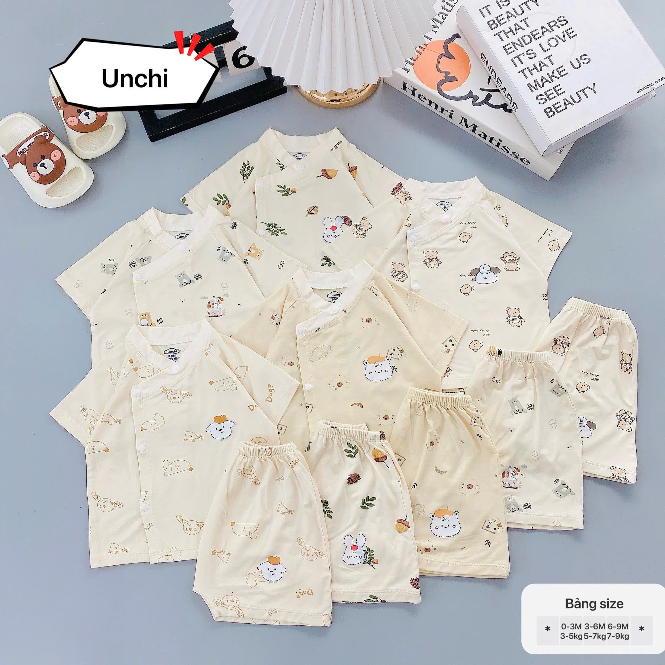 Bộ Cộc Tay Unchi Nền Kem Chất Pettit Mềm mát