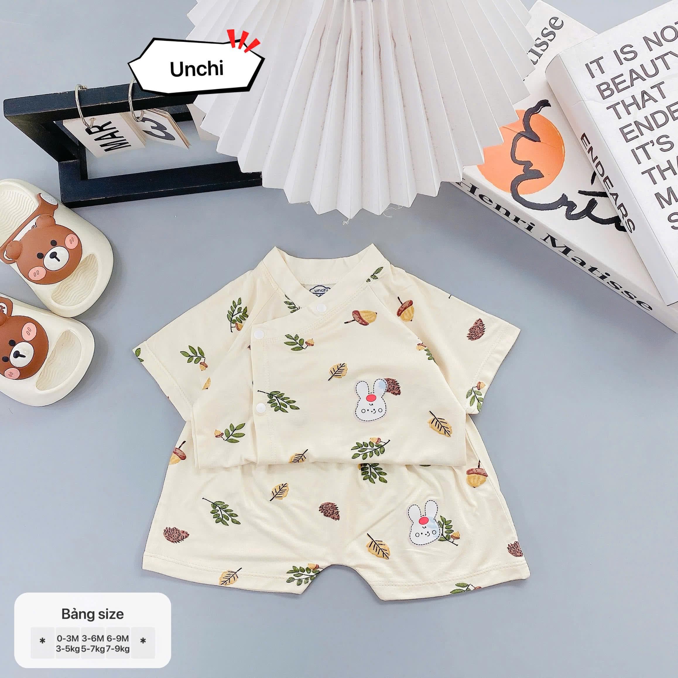 Bộ Cộc Tay Unchi Nền Kem Chất Pettit Mềm mát - ảnh 4