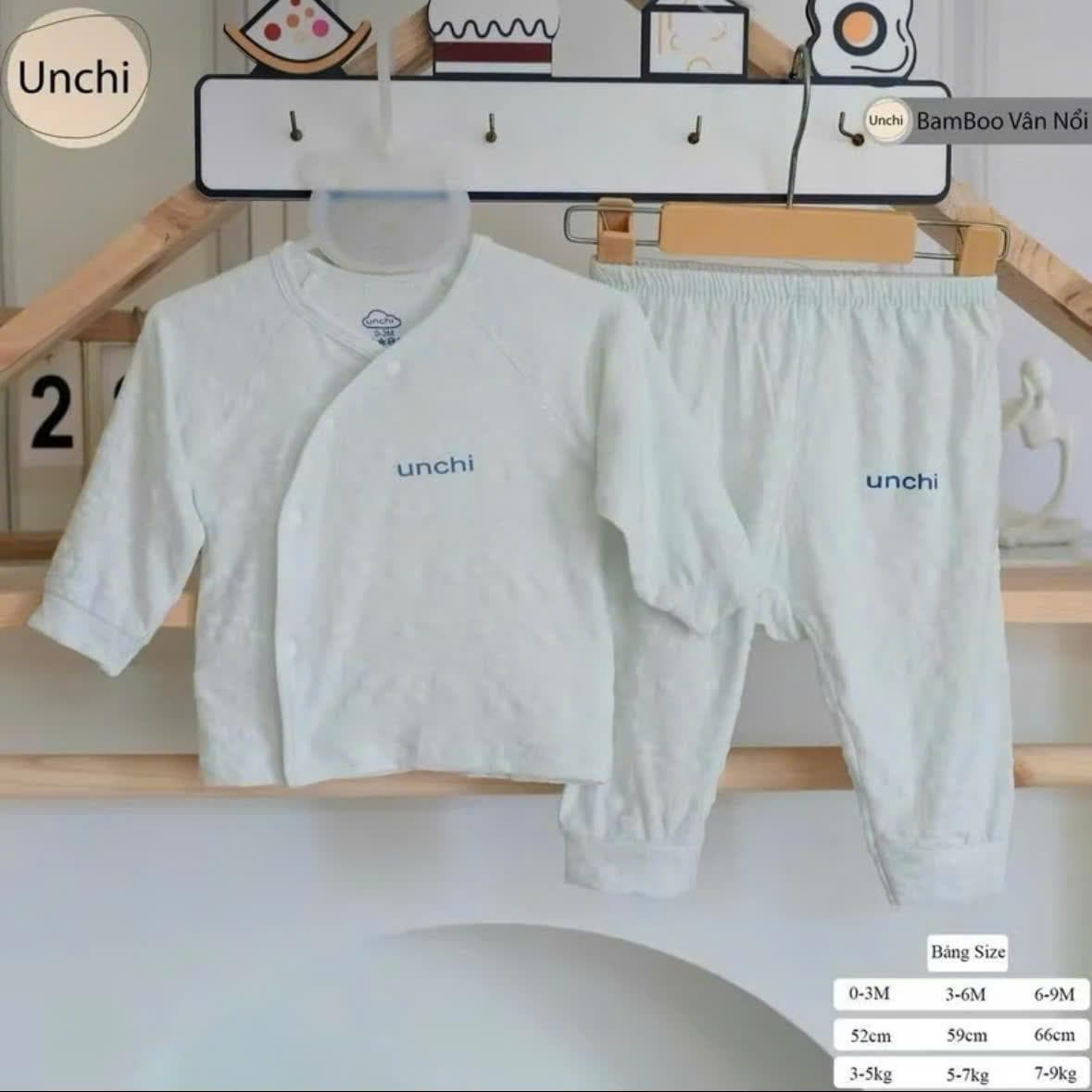 Bộ Quần Áo Sơ Sinh Unchi Vải Petit Bamboo Vân Nổi Mềm Mỏng Mát Cho Bé Sơ Sinh - ảnh 4