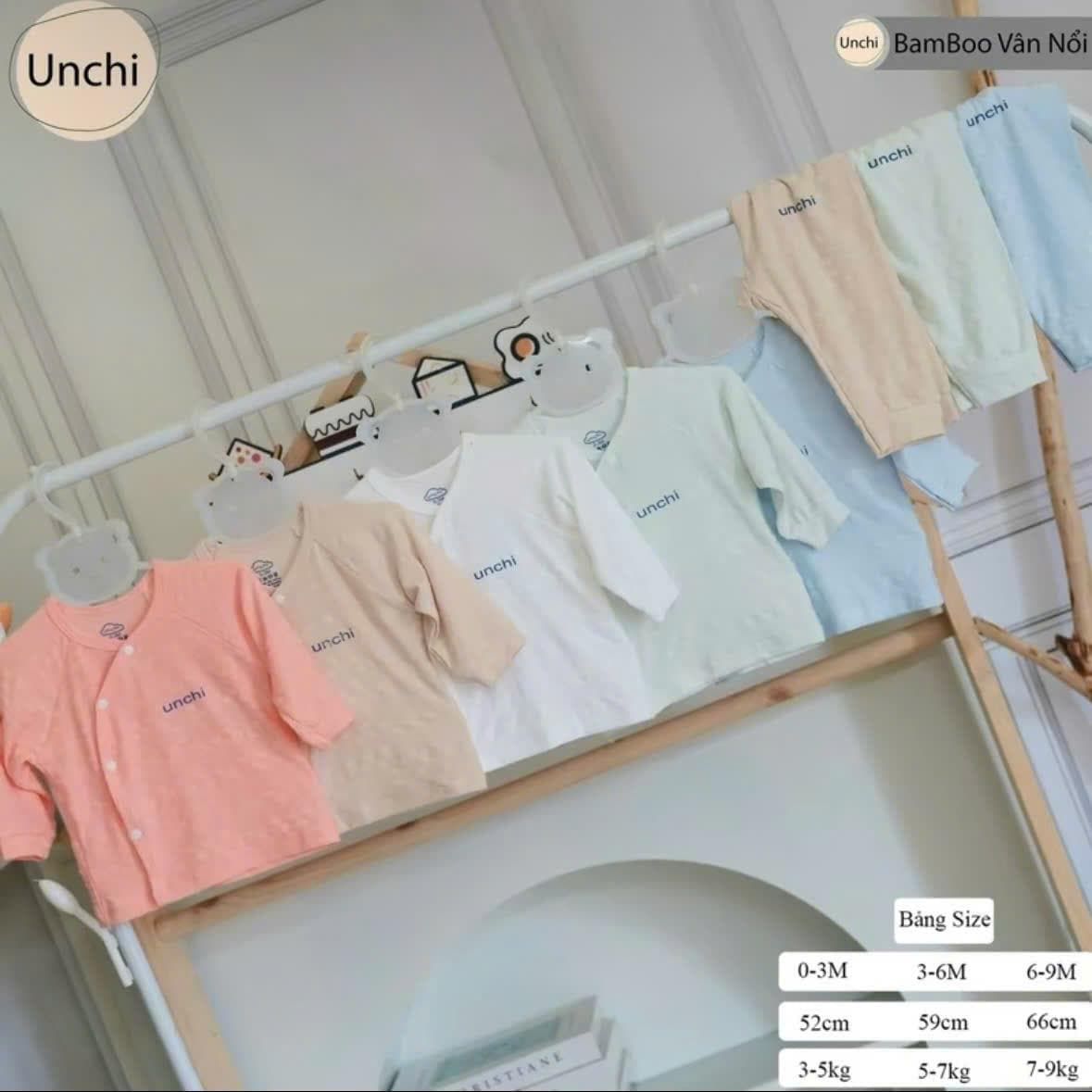 Bộ Quần Áo Sơ Sinh Unchi Vải Petit Bamboo Vân Nổi Mềm Mỏng Mát Cho Bé Sơ Sinh - ảnh 9