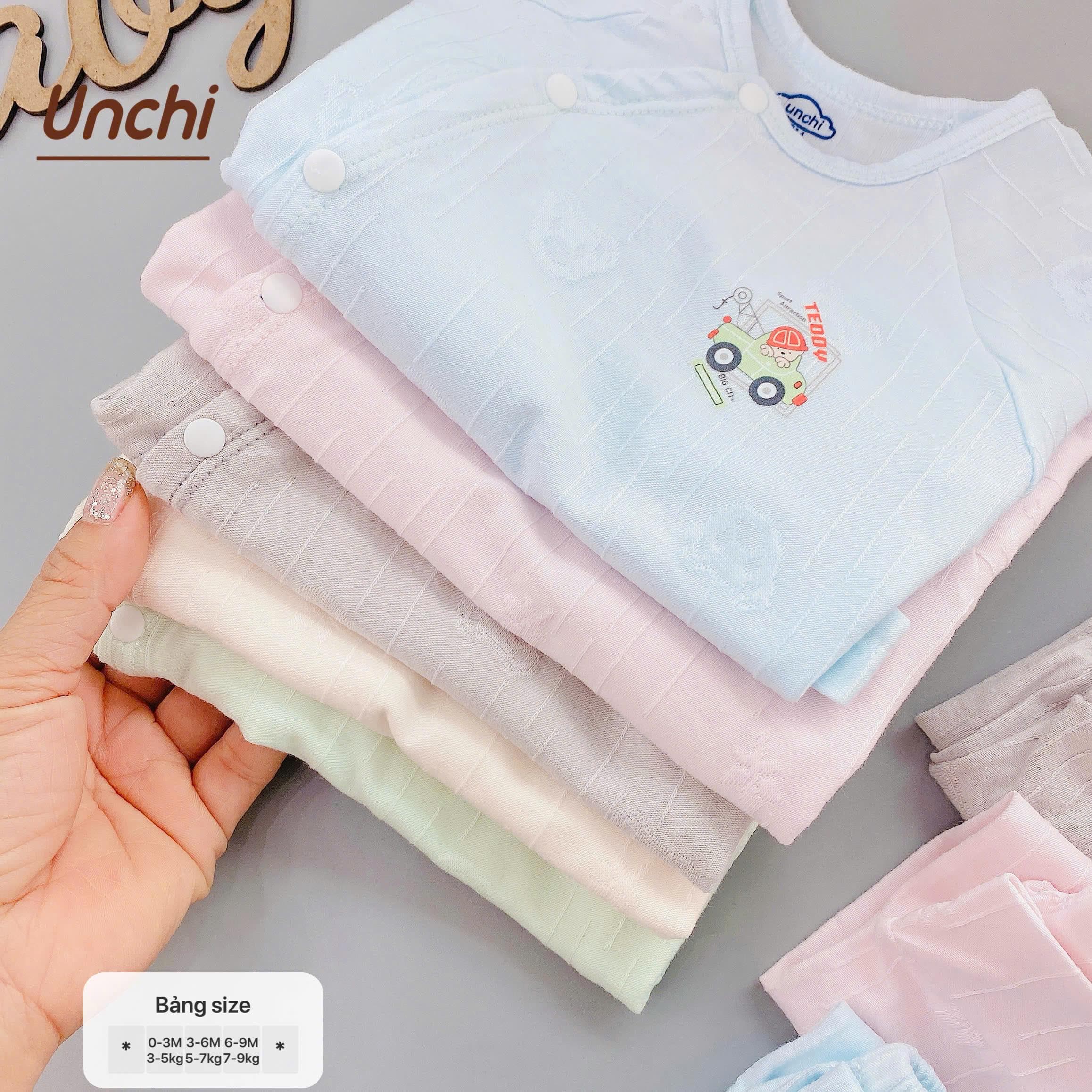 Bộ Dài Tay Thông Hơi Unchi chất liệu Pettit mềm mại mát - ảnh 3