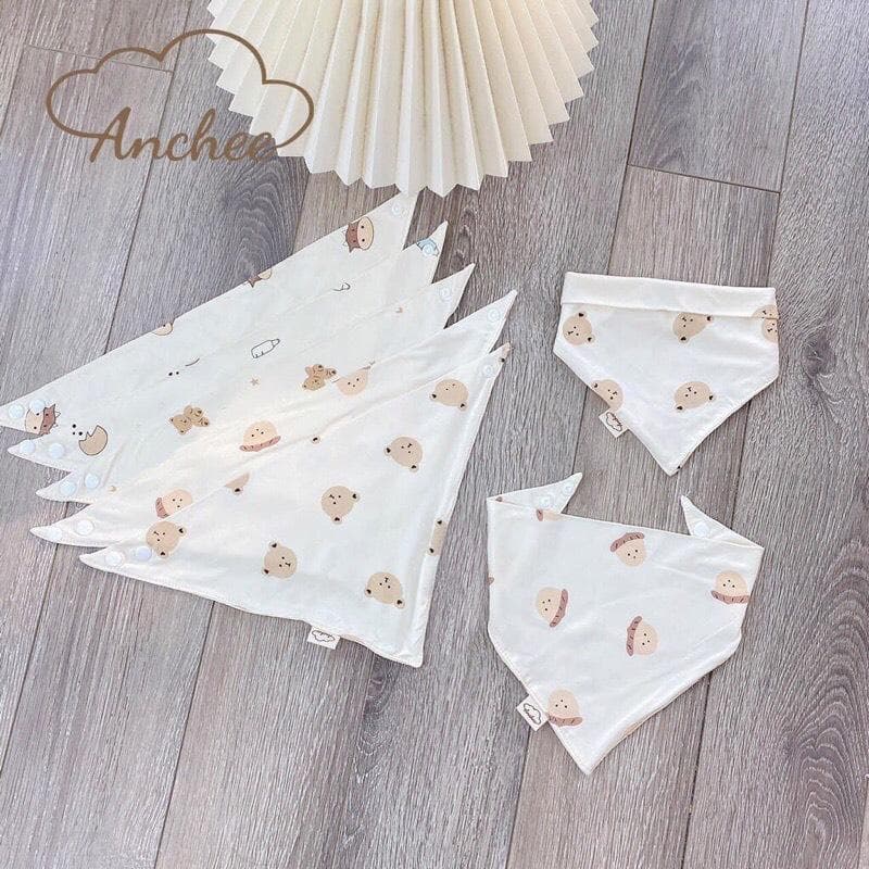 Sét 5 - Yếm Sợi Tre Petit Cao Cấp Cho Bé Có Cúc Bấm Trắng Hoạ Tiết - ảnh 6