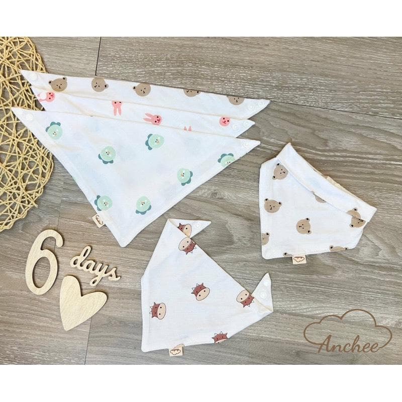 Sét 5 - Yếm Sợi Tre Petit Cao Cấp Cho Bé Có Cúc Bấm Trắng Hoạ Tiết - ảnh 7