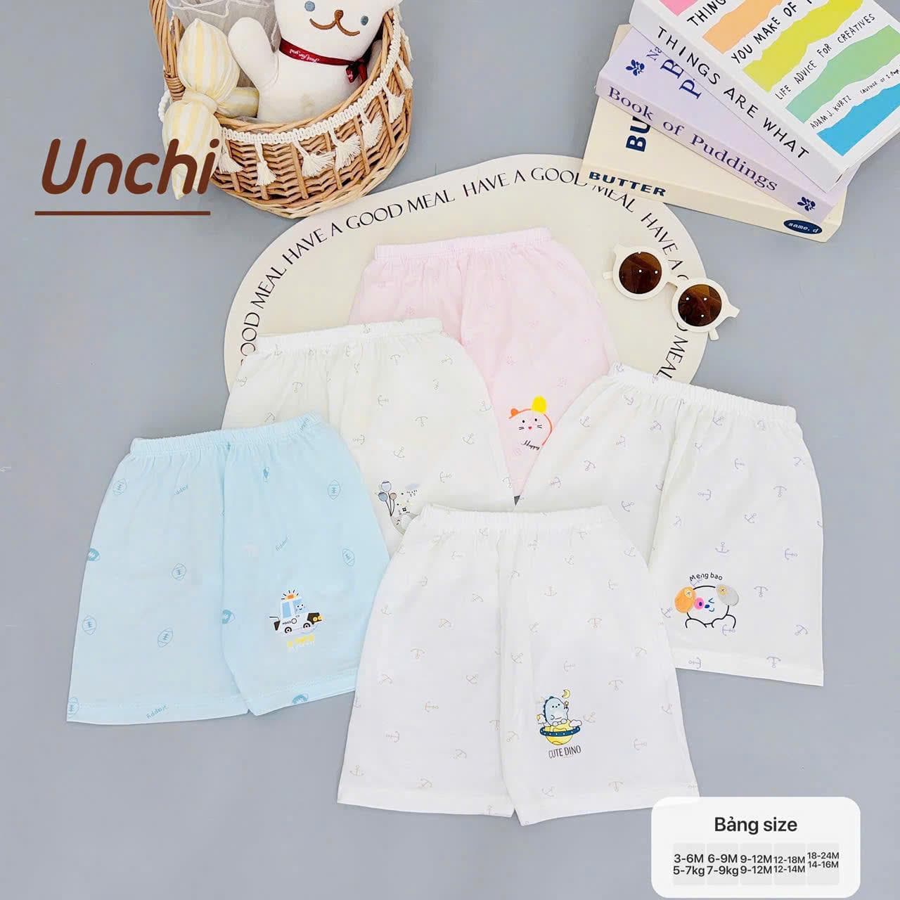 Combo 3 Quần Cộc Sơ Sinh Unchi Vải Pettit Mềm Mỏng Mát Cho Bé - ảnh 8