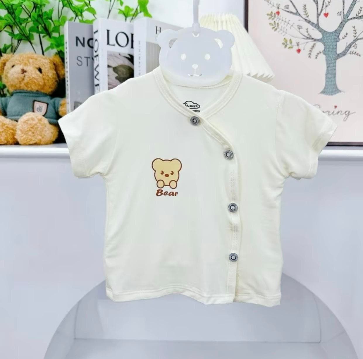 Combo3- 5 áo cộc tay vải petit sợi tre siêu mềm mát cho bé - ảnh 4