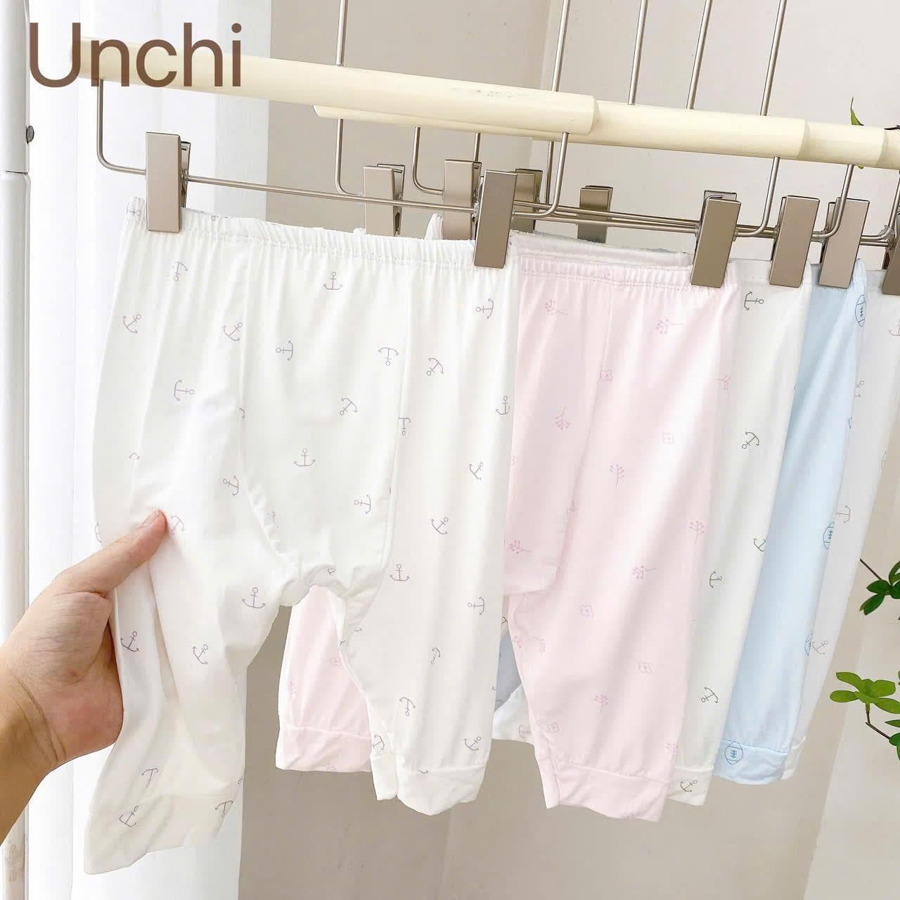 Combo 3 Quần Dài Sơ Sinh Unchi Vải Pettit Mềm Mịn Mát Có Đáp Đũng