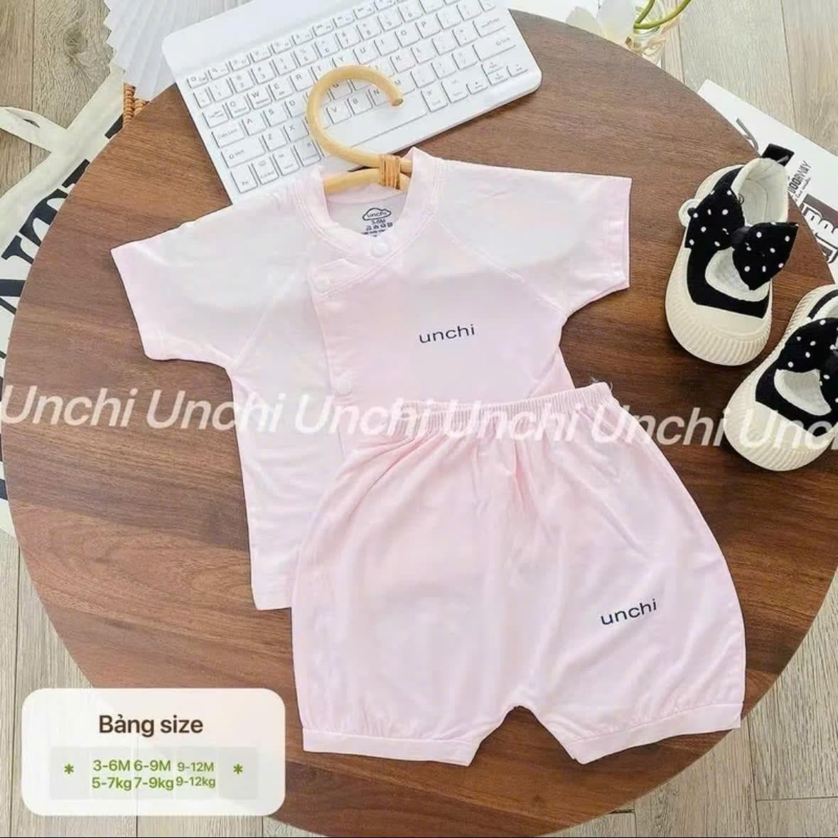 Bộ quần áo sơ sinh cộc tay Unchi vải petit mềm mịn mỏng mát cho bé - ảnh 5