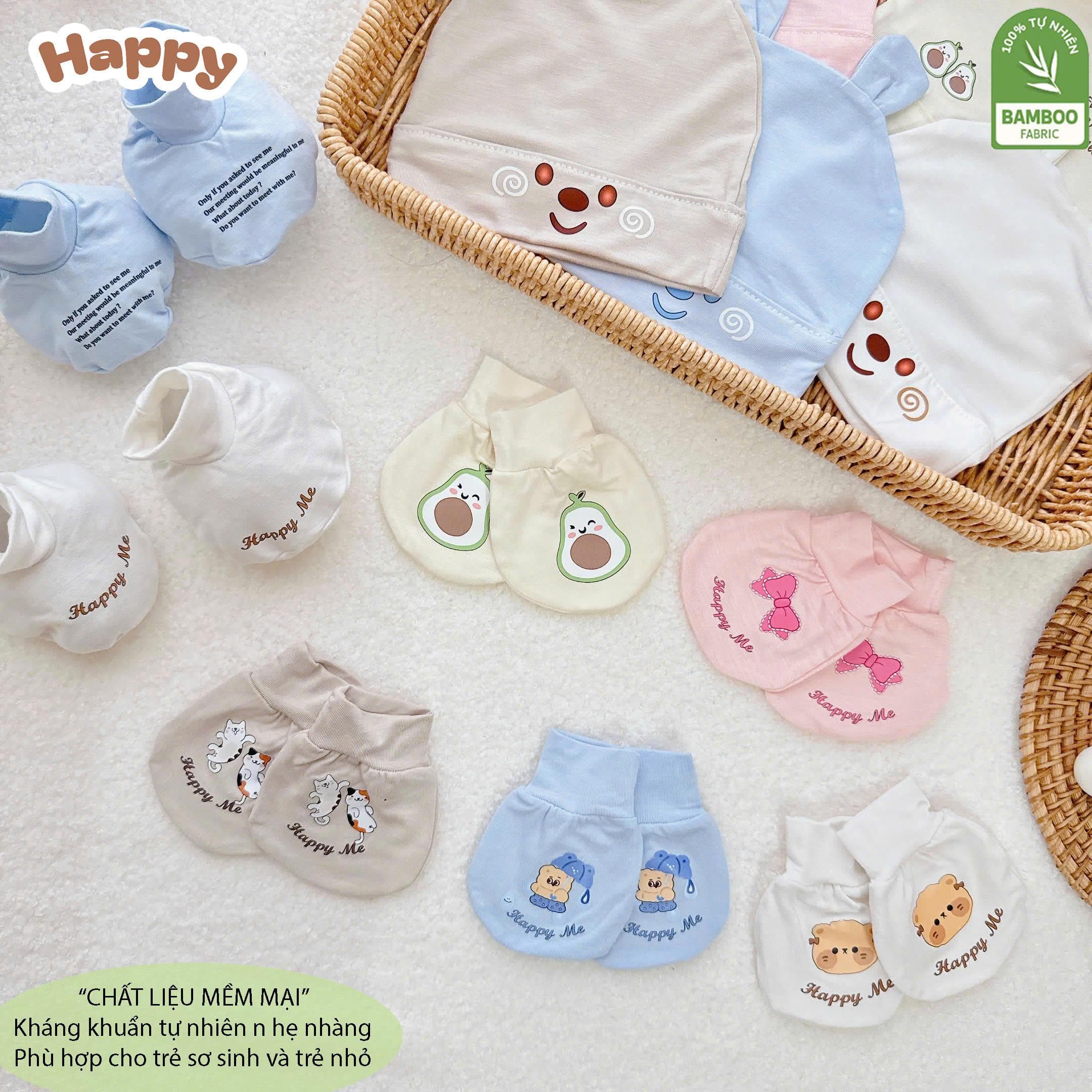 Sét Mũ Bao Tay Bao Chân Chất Liệu Pettit Bambo Cho Bé - ảnh 3