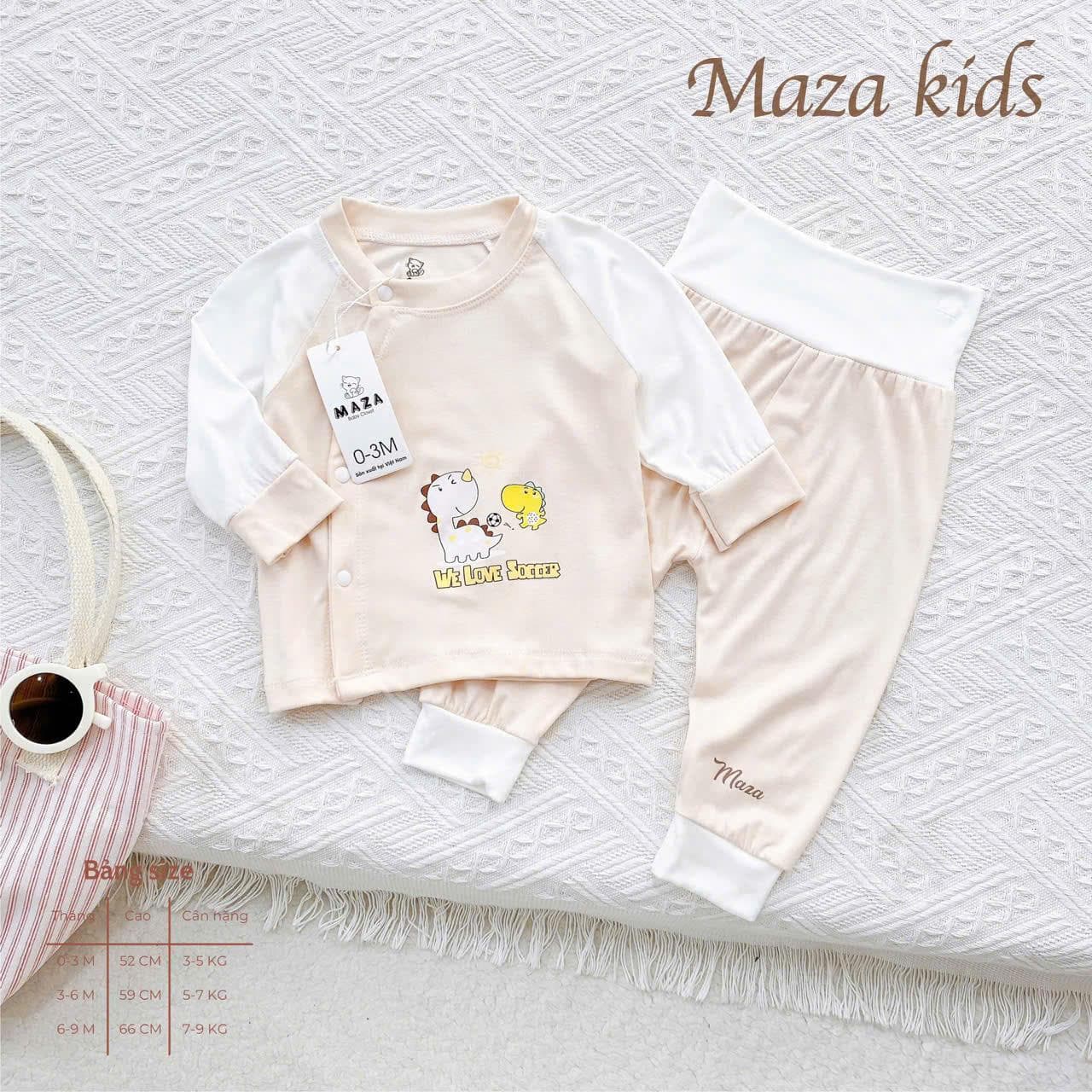 Bộ Quần Áo Dài Tay Cạp Cao MaZa Kids Mềm mại mịn nhẹ co giãn cho trẻ sơ sinh 0-9 tháng - ảnh 6