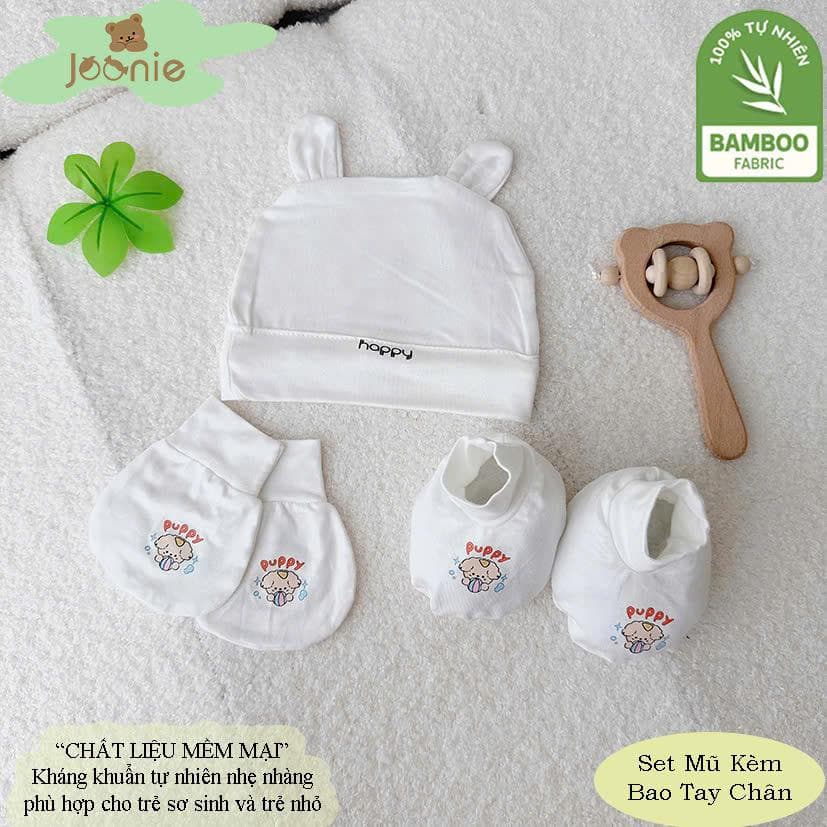 Sét Bao Tay Bao Chân Kèm Mũ Chất Liệu Pettit Bamboo Cho Bé - ảnh 4