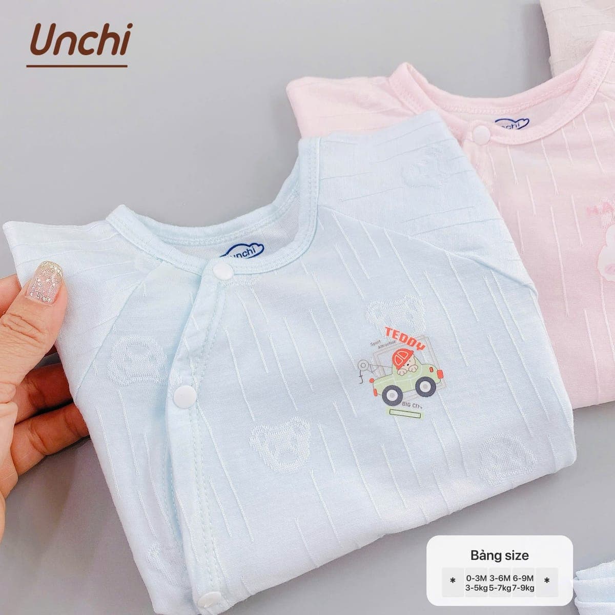 Set đồ bộ sơ sinh Unchi mềm mịn, dễ thương - ảnh 9