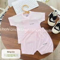 UC3 Bộ Cộc Tay sơ sinh Unchi chất liệu pettit bambo cho bé 3-9kg - Ảnh 2