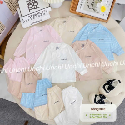 UD3 Bộ Dài Tay sơ sinh Unchi chất liệu pettit bambo cho bé 3-9kg - Ảnh chính