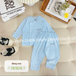 UD3 Bộ Dài Tay sơ sinh Unchi chất liệu pettit bambo cho bé 3-9kg - Ảnh 3