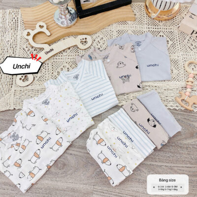 UC2 Bộ Cộc Tay sơ sinh họa tiết xinh chất liệu pettiT Bambo cho bé 3-9kg - Ảnh chính