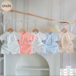 UC4 Bộ Cộc Tay Unchi chất liệu Pettit Bambo thông hơi cho bé 3-9kg - Ảnh 3