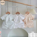 UC4 Bộ Cộc Tay Unchi chất liệu Pettit Bambo thông hơi cho bé 3-9kg - Ảnh 5