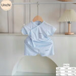 UC4 Bộ Cộc Tay Unchi chất liệu Pettit Bambo thông hơi cho bé 3-9kg - Ảnh 8