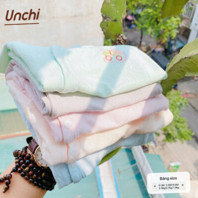 UC5 Bộ Cộc tay thông hơi Unchi chất liệu pettit thông hơi bambo cho bé 3-9kg - Ảnh chính