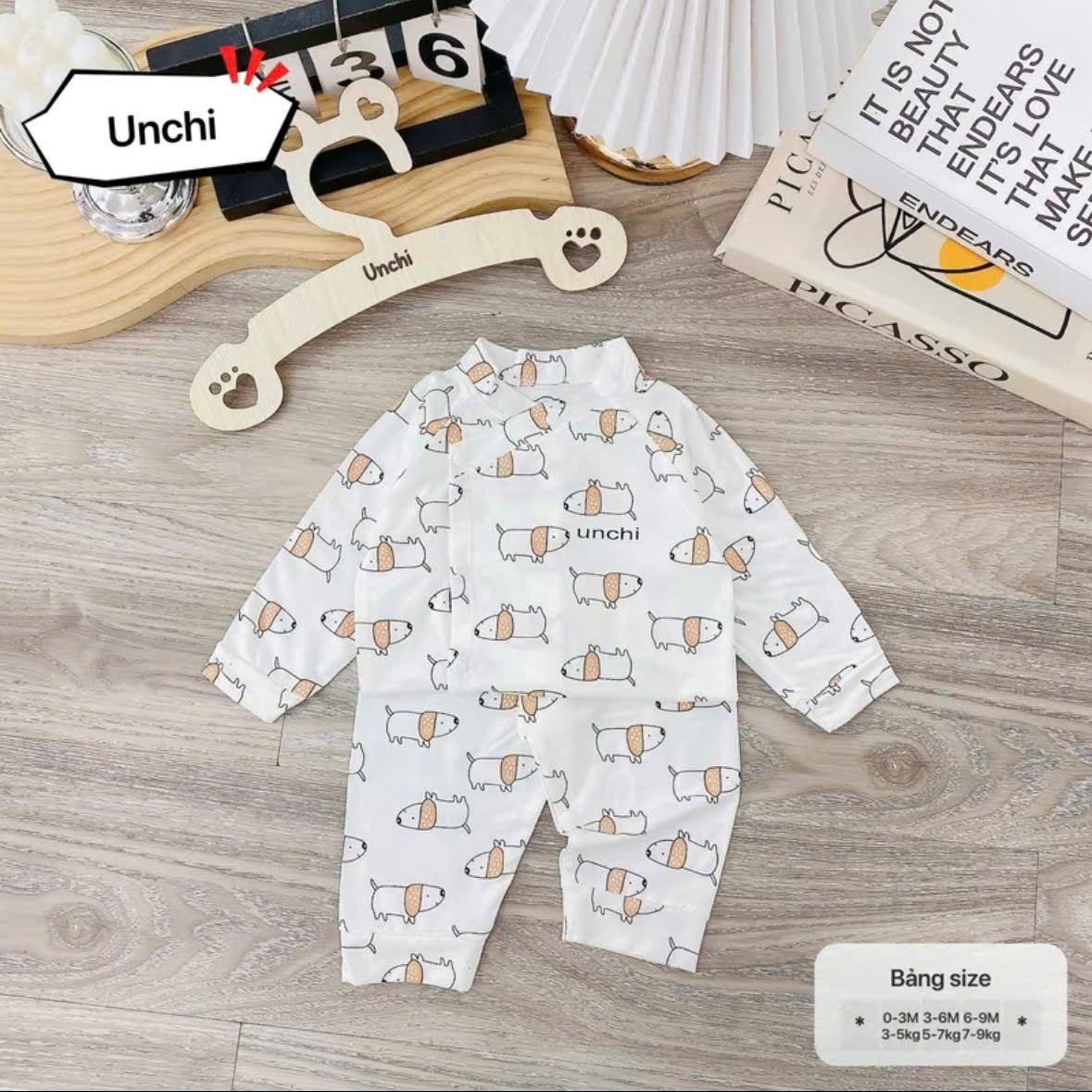 UD2 Bộ Dài Tay sơ sinh họa tiết xinh chất liệu pettiT Bambo cho bé 3-9kg - Ảnh chính