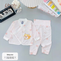 UD7 Bộ dài tay Unchi cạp cao dáng kimono cho bé 3-9kg - Ảnh chính