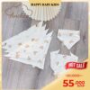 Set 5 Yếm Tam Giác Anchee – Khăn Quàng Cổ Cotton Cúc Bấm Mềm Mịn Cho Bé