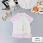 UC6 Bộ Cộc Tay Unchi Phối màu chất liệu pettit bambo cho bé 3-9kg - Ảnh 10
