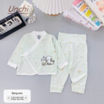 UD7 Bộ dài tay Unchi cạp cao dáng kimono cho bé 3-9kg - Ảnh 6