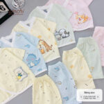 UC8 Bộ Cộc tay Unchi cạp cao dáng kimono cho bé 3-9kg - Ảnh 4