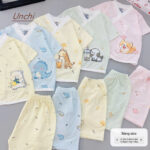UC8 Bộ Cộc tay Unchi cạp cao dáng kimono cho bé 3-9kg - Ảnh 11