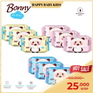 Khăn ướt BONNY không mùi – gói 100 tờ