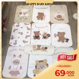 (TẶNG KÈM GỐI) Chiếu Điều Hoà Cao Su Non Cho Bé In Hình 5D (Không Có Chống Thấm)