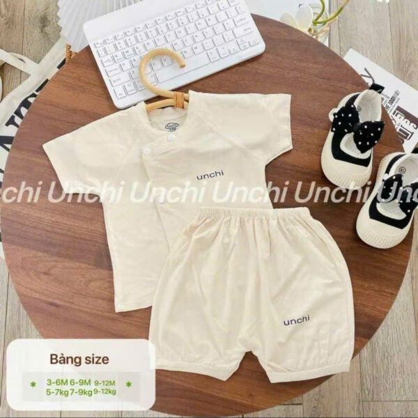 UC3 Bộ Cộc Tay sơ sinh Unchi chất liệu pettit bambo cho bé 3-9kg - Ảnh 5