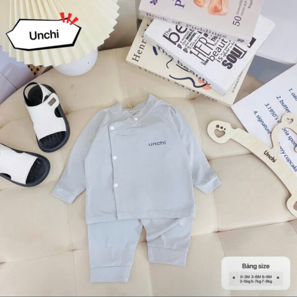 UD3 Bộ Dài Tay sơ sinh Unchi chất liệu pettit bambo cho bé 3-9kg - Ảnh 8