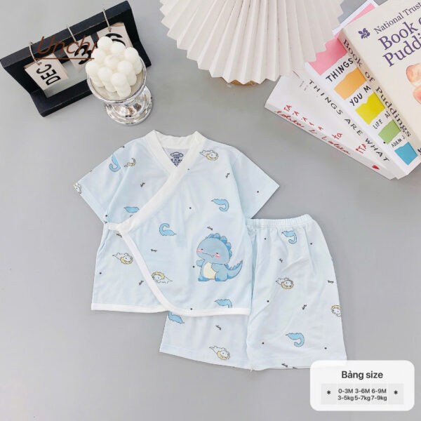 UC8 Bộ Cộc tay Unchi cạp cao dáng kimono cho bé 3-9kg - Ảnh 6